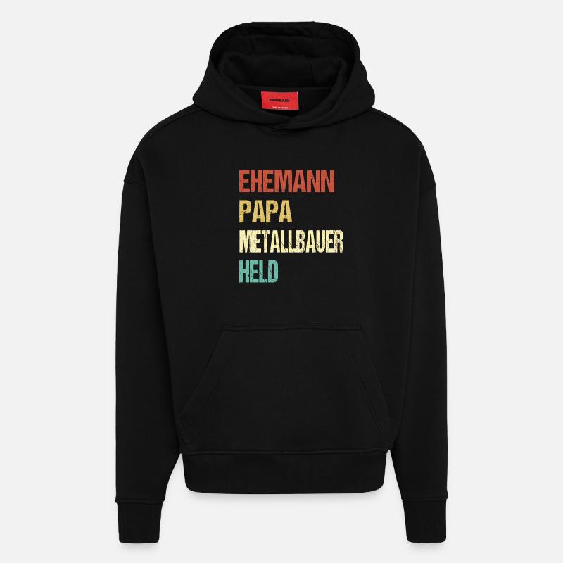 Metallbauer Papa - Hoodie- made by SPREAD - SOLID BLACK