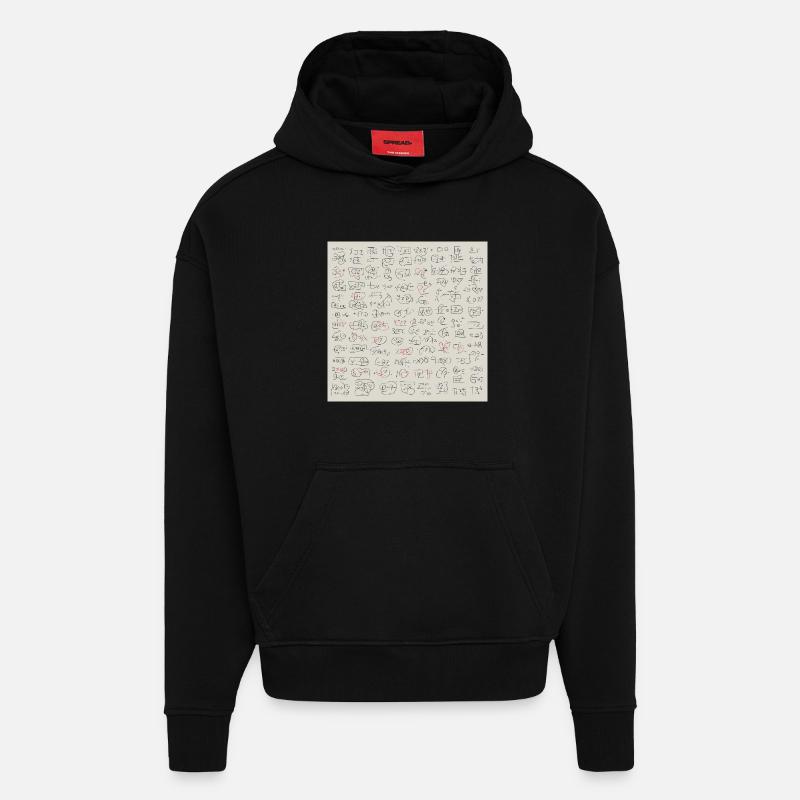 New Abstract Language - Hoodie- made by SPREAD  - SOLID BLACK