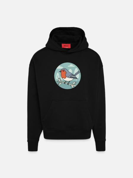 robin - Hoodie- made by SPREAD - SOLID BLACK