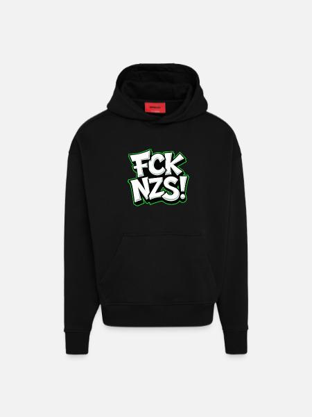 FCK NZS Statement against Racism - Hoodie- made by SPREAD  - SOLID BLACK