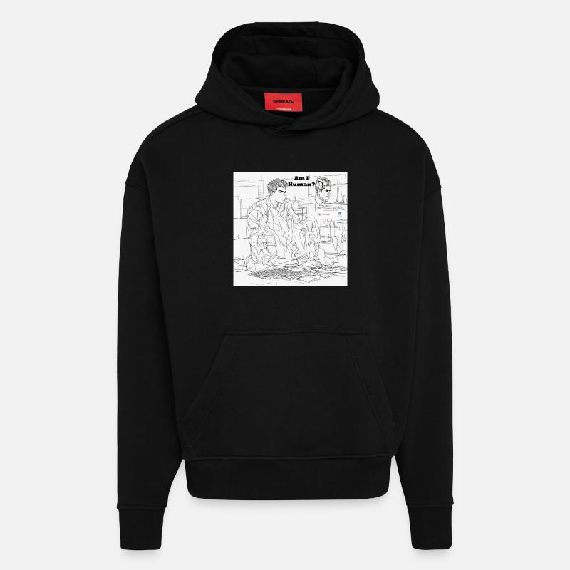 Mensch oder Roboter - Hoodie- made by SPREAD  - SOLID BLACK