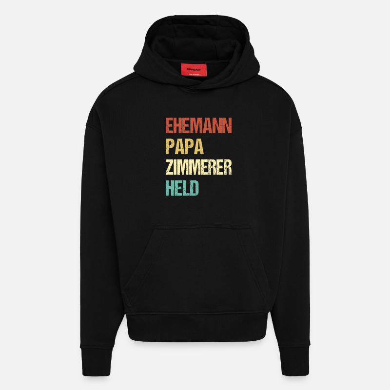 Zimmerer Papa - Hoodie- made by SPREAD  - SOLID BLACK