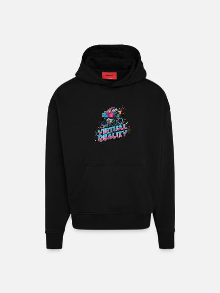 Virtual Reality SciFi - Hoodie- made by SPREAD - SOLID BLACK