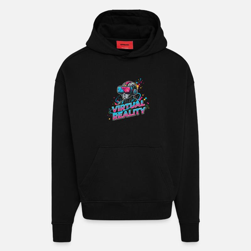 Virtuelle Realität SciFi - Hoodie- made by SPREAD  - SOLID BLACK