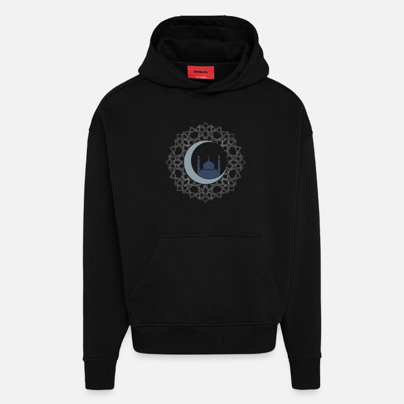 Islamische Kunst-Moschee Halbmond Elegant - Hoodie- made by SPREAD  - SOLID BLACK
