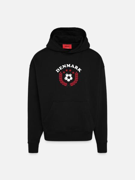 Denmark Football - Hoodie- made by SPREAD - SOLID BLACK