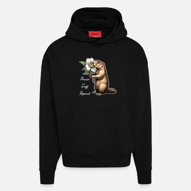 Marmot : Vas-y, renifle, continue - Sweat à capuche bio épais oversize fabriqué en UE - SOLID BLACK
