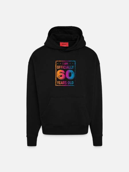 60e anniversaire - Sweat à capuche bio épais oversize fabriqué en UE - SOLID BLACK