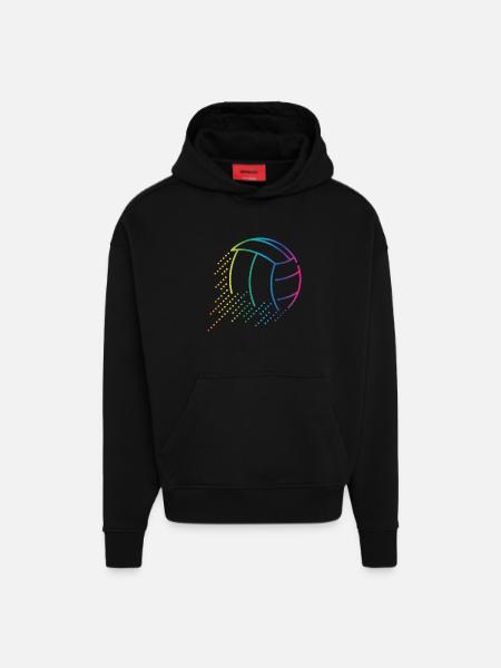 Volleyball Ball - Hoodie- made by SPREAD  - SOLID BLACK