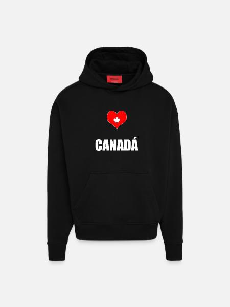 Canada - Sweat à capuche bio épais oversize fabriqué en UE - SOLID BLACK