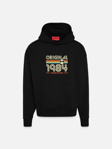 Original 1984 Retro Edition - Hoodie- made by SPREAD  - SOLID BLACK