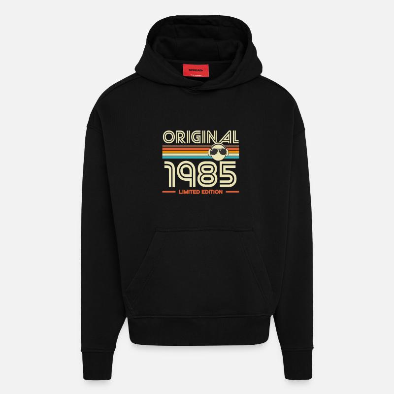 Retro-Edition 1985 - Hoodie- made by SPREAD  - SOLID BLACK