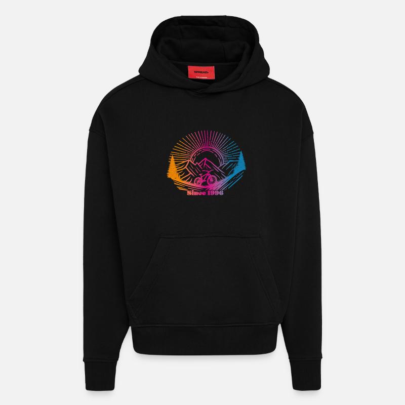 Depuis 1996 - Sweat à capuche bio épais oversize fabriqué en UE - SOLID BLACK