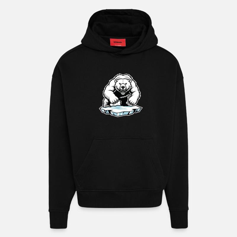Arktischer Eisbär Maskottchen Maskottchen Bär - Hoodie- made by SPREAD  - SOLID BLACK