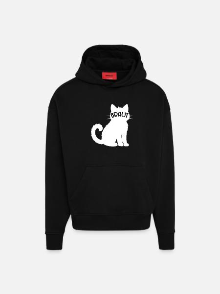 Wedding Cats Bride - Hoodie- made by SPREAD - SOLID BLACK