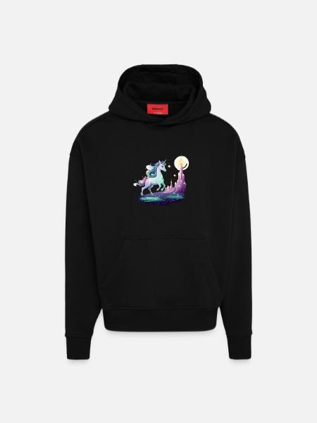 Mondturm Einhorntraum - Hoodie- made by SPREAD - SOLID BLACK