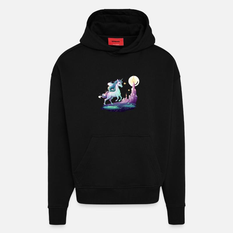Mondturm Einhorntraum - Hoodie- made by SPREAD - SOLID BLACK