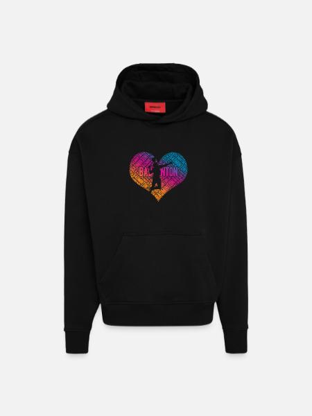 Badminton - Sweat à capuche bio épais oversize fabriqué en UE - SOLID BLACK