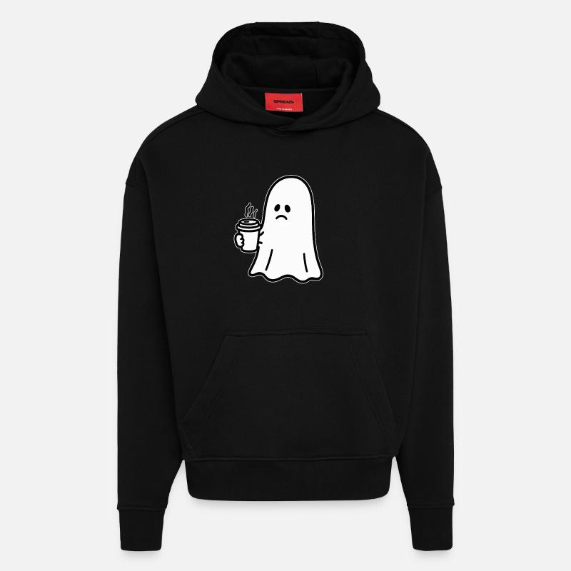 Geist Kaffee Halloween Süßes oder Saures - Hoodie- made by SPREAD  - SOLID BLACK