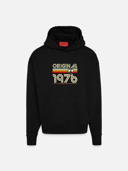 Original 1976 Retro Headphones - Hoodie- made by SPREAD - SOLID BLACK