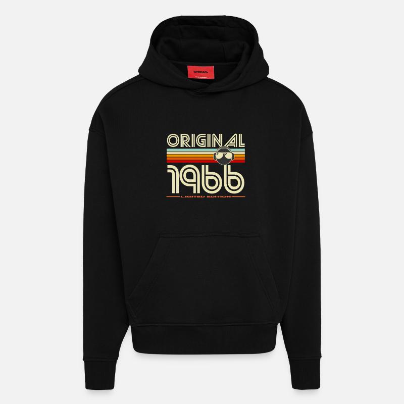Originales Retro-Modell von 1966 - Hoodie- made by SPREAD  - SOLID BLACK
