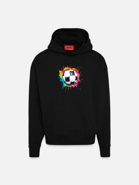 Fußball Ball Aquarell - Hoodie- made by SPREAD  - SOLID BLACK