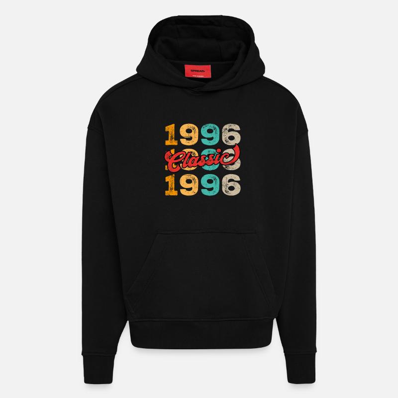 Classique 1996 - Sweat à capuche bio épais oversize fabriqué en UE - SOLID BLACK