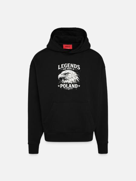 Poland Legend: White Eagle – Pride & Tradition - Hoodie- made by SPREAD - SOLID BLACK