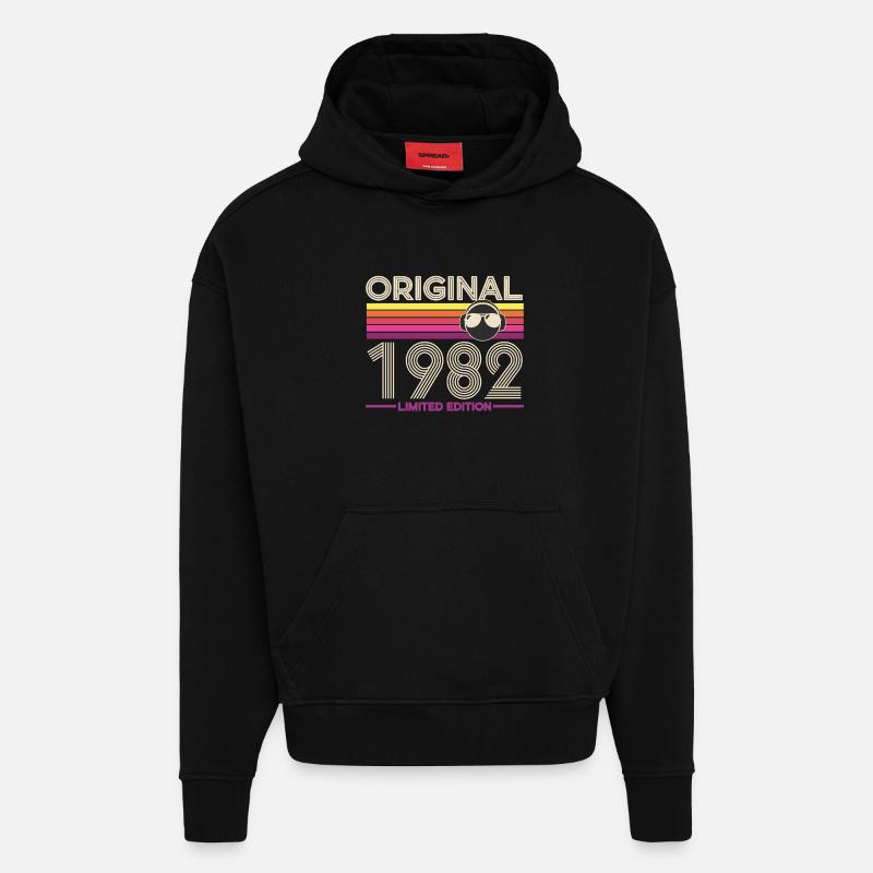 Original 1982 Retro Edition - Hoodie- made by SPREAD  - SOLID BLACK