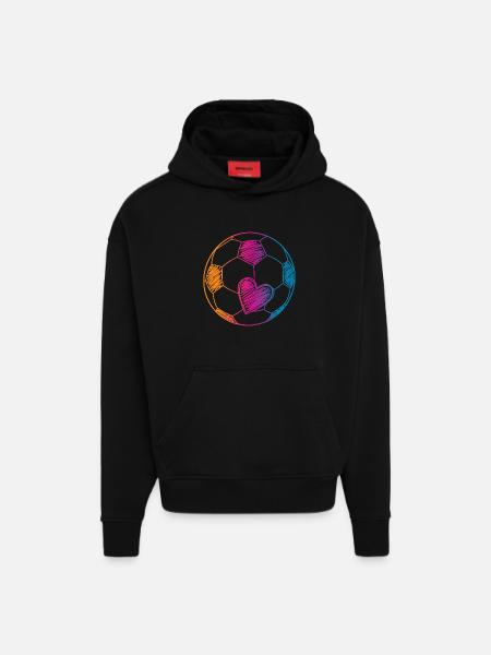 Fußball Ball Aquarell - Hoodie- made by SPREAD  - SOLID BLACK
