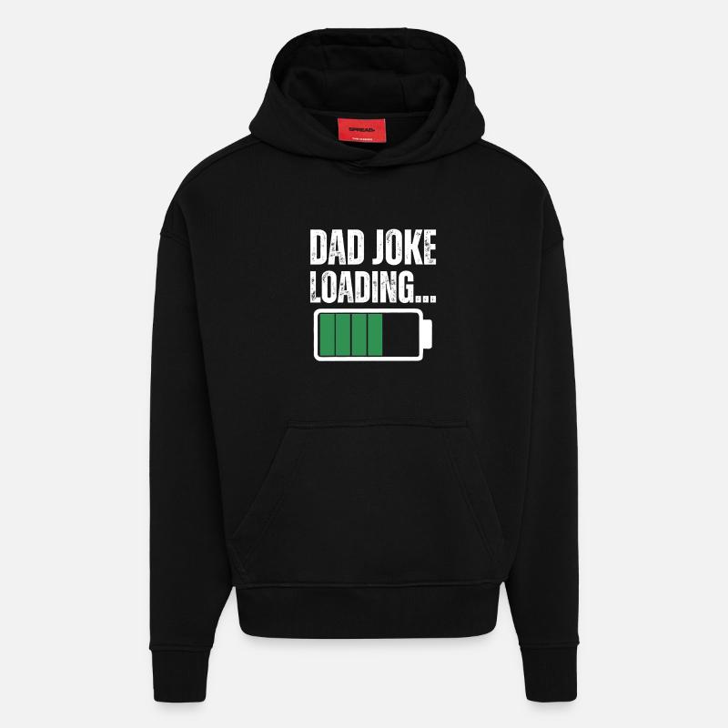 blague de papa - Sweat à capuche bio épais oversize fabriqué en UE - SOLID BLACK