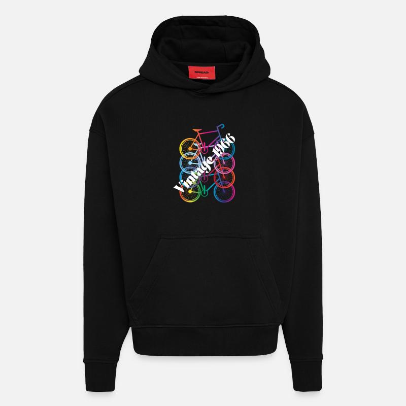 Millésime 1966 - Sweat à capuche bio épais oversize fabriqué en UE - SOLID BLACK