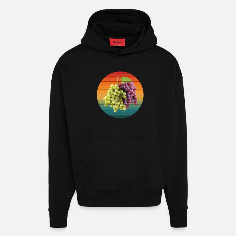 grape fruits - Hoodie- made by SPREAD  - SOLID BLACK