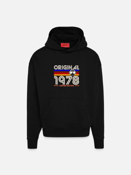 Original 1978 Retro Limited Edition - Hoodie- made by SPREAD - SOLID BLACK