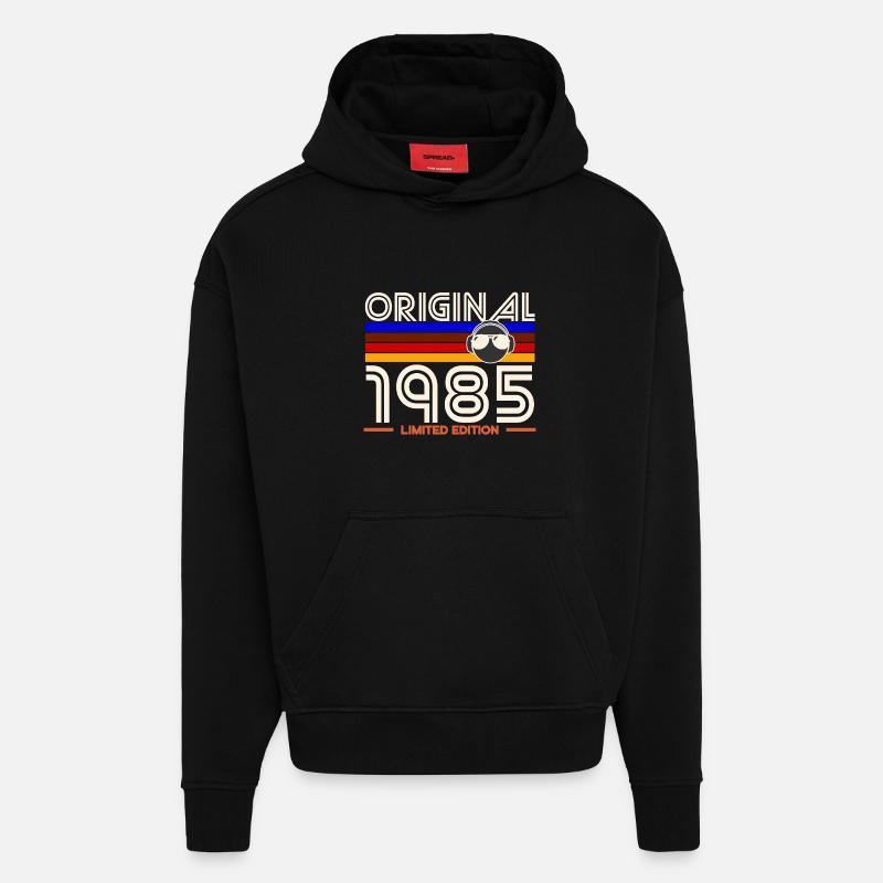 Original 1985 Limited Edition - Hoodie- made by SPREAD  - SOLID BLACK