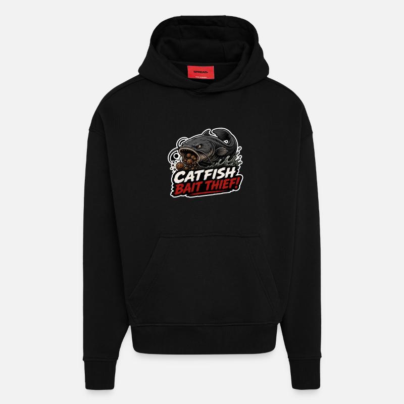 Welsköder-Dieb-Karpfenfisch-Design - Hoodie- made by SPREAD  - SOLID BLACK