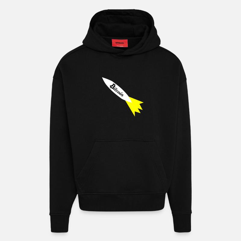 Bitcoin Rakete Druck - Hoodie- made by SPREAD  - SOLID BLACK