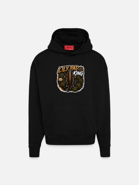 Rosenblatt-Karpfenfang-Design - Hoodie- made by SPREAD  - SOLID BLACK