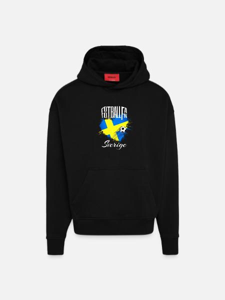 Fussball Fan Schweden - Hoodie- made by SPREAD - SOLID BLACK
