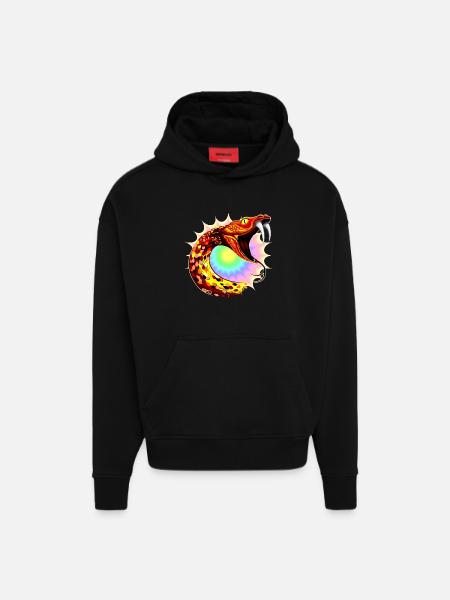 Cosmic Serpent - Hoodie- made by SPREAD - SOLID BLACK