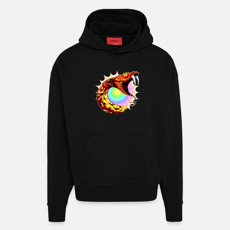 Cosmic Serpent - Hoodie- made by SPREAD - SOLID BLACK