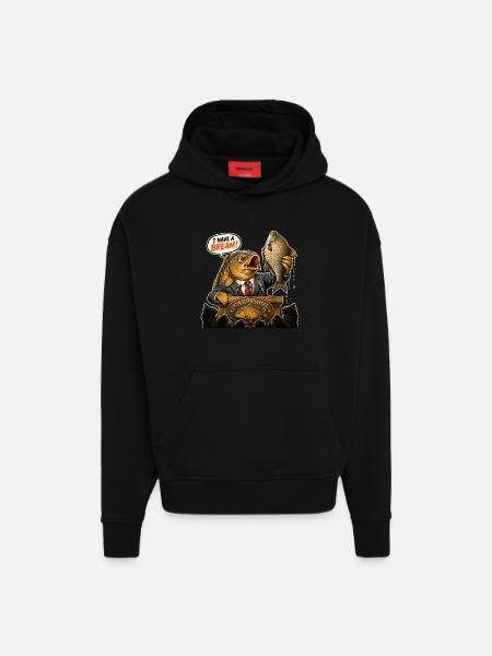 Karpfenfischen-Brassen-Humor - Hoodie- made by SPREAD  - SOLID BLACK