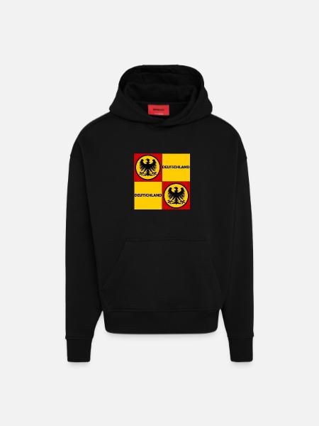 Deutschland Quadrat Wappen - Hoodie- made by SPREAD  - SOLID BLACK