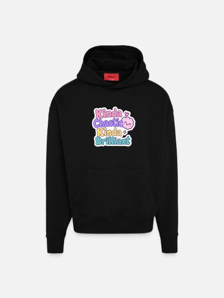 Kinda Chaotic Kinda Brilliant - Hoodie- made by SPREAD  - SOLID BLACK