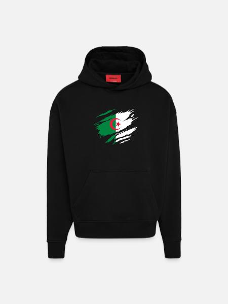 Algerische Flagge Algeriens - Hoodie- made by SPREAD  - SOLID BLACK