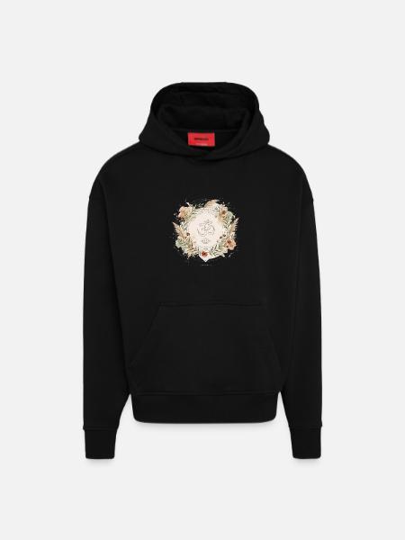 Om Lotus Mandala Yoga Boho Zen - Hoodie- made by SPREAD - SOLID BLACK