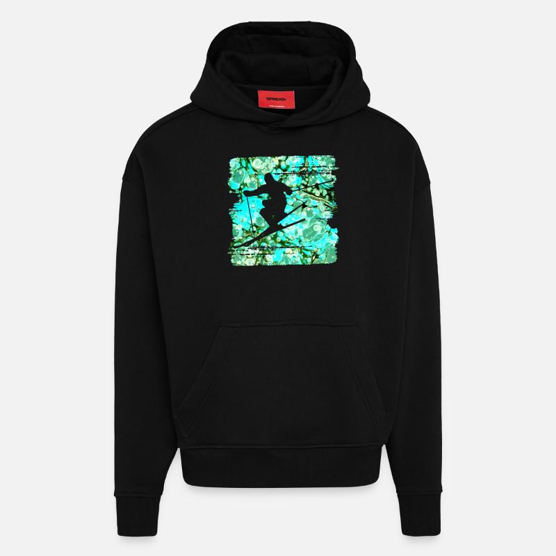 skifahrer e 248 - Hoodie- made by SPREAD - SOLID BLACK