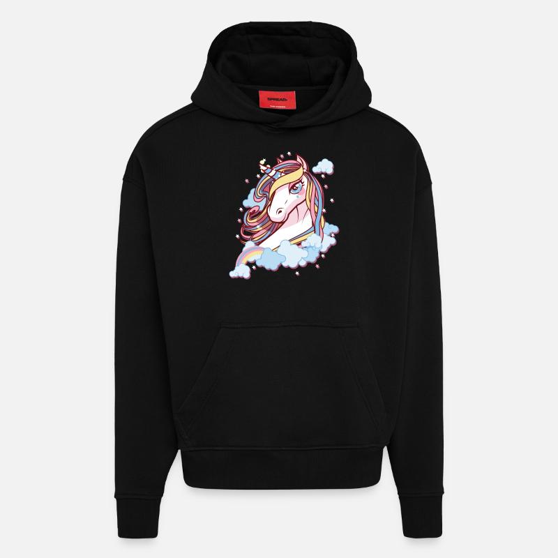 Einhorn - Hoodie- made by SPREAD  - SOLID BLACK