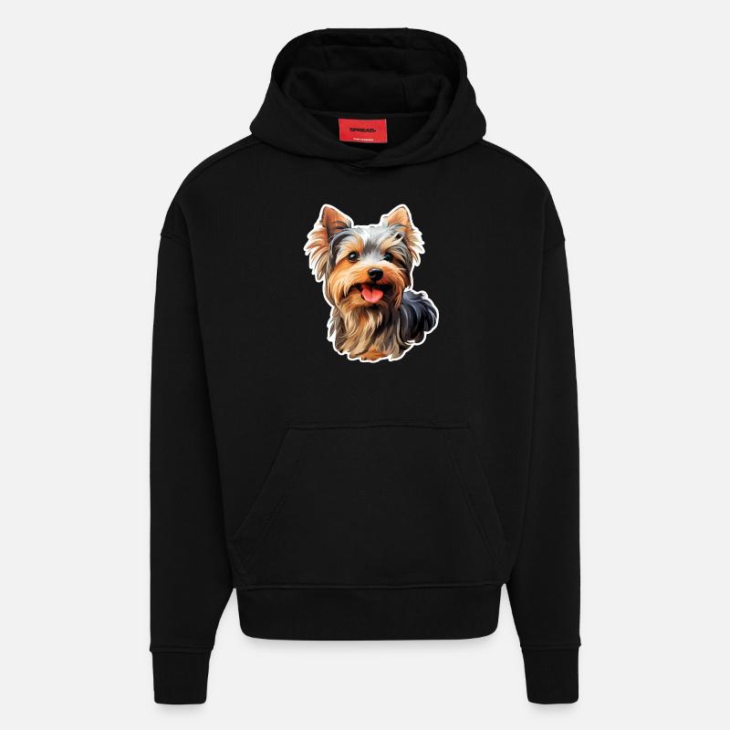 Yorkshire Terrier niedlich - Hoodie- made by SPREAD - SOLID BLACK