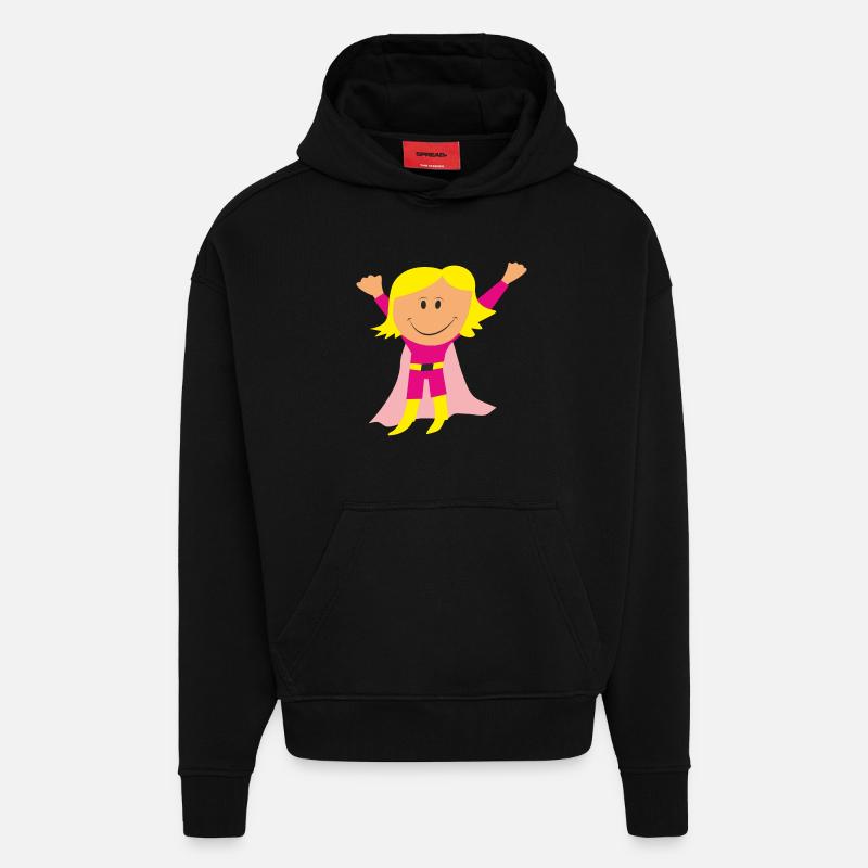 fille - Sweat à capuche bio épais oversize fabriqué en UE - SOLID BLACK
